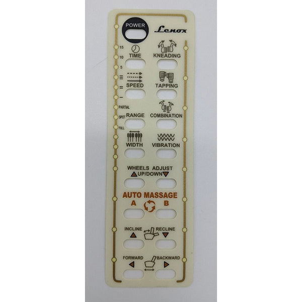 J&A - Remote Control Sticker For Lenox SE & Lenox GX