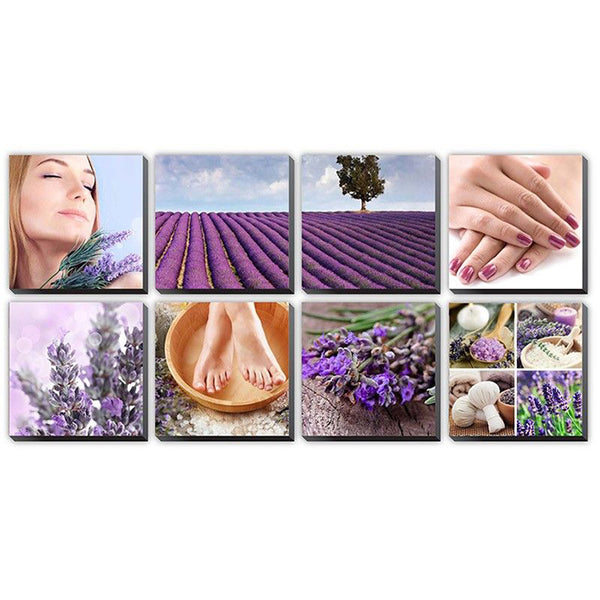 Lavender Fields Ensemble Canvas Mural