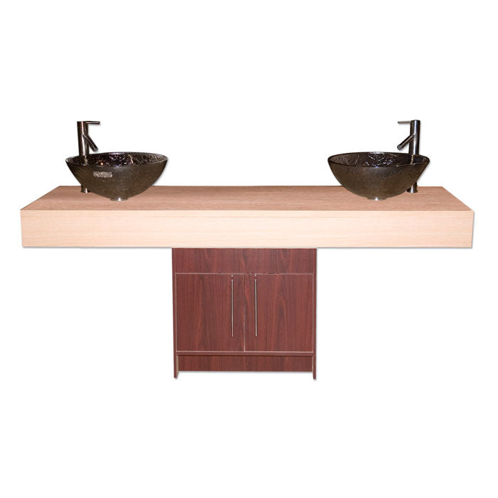 Contemporary Island Sink with Glass Bowl